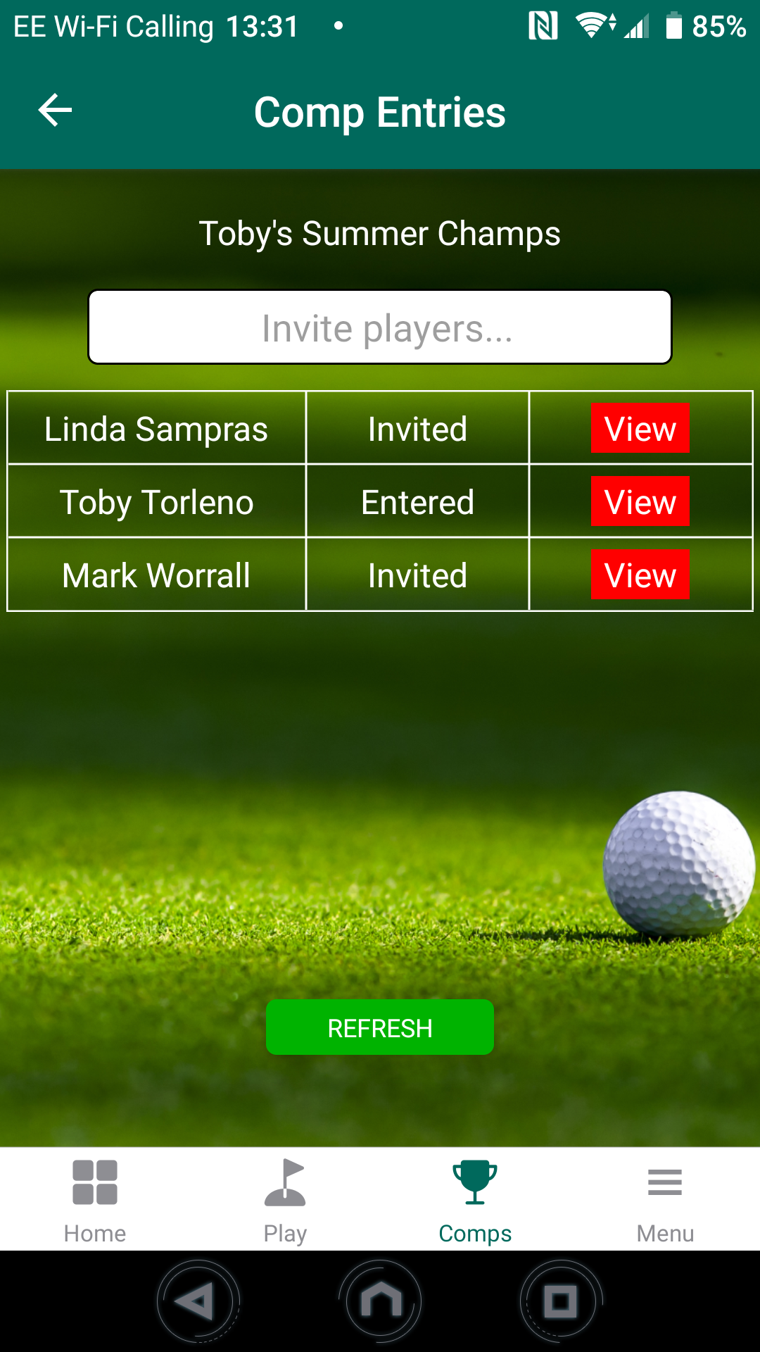 Invite players screenshot
